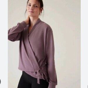 Athleta Retroterry Wrap Sweatshirt Size Large VGUC
